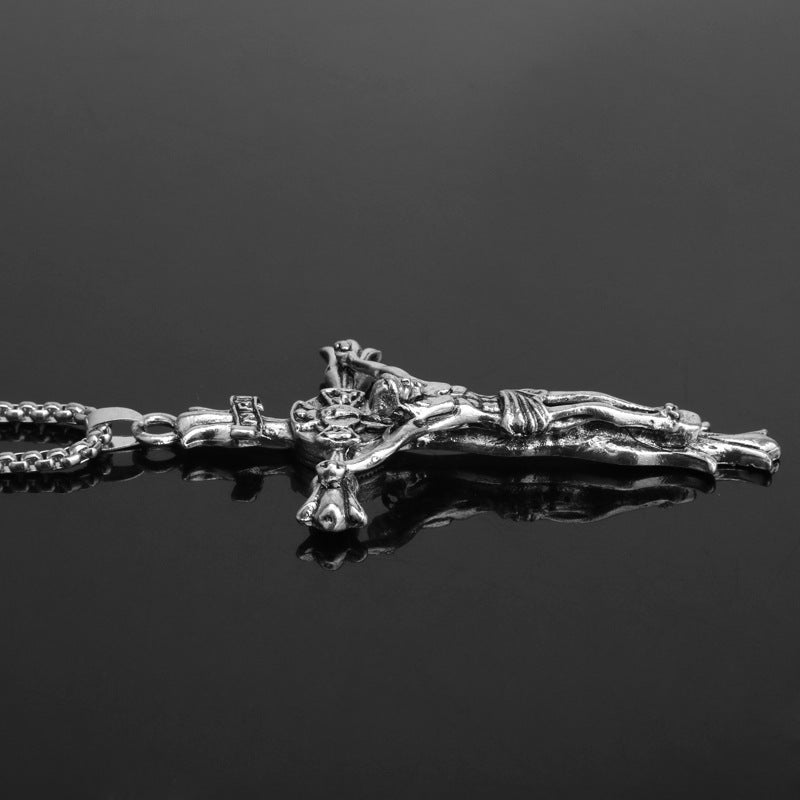 Stylish 3D Jesus Christ Cross Pendant Necklace