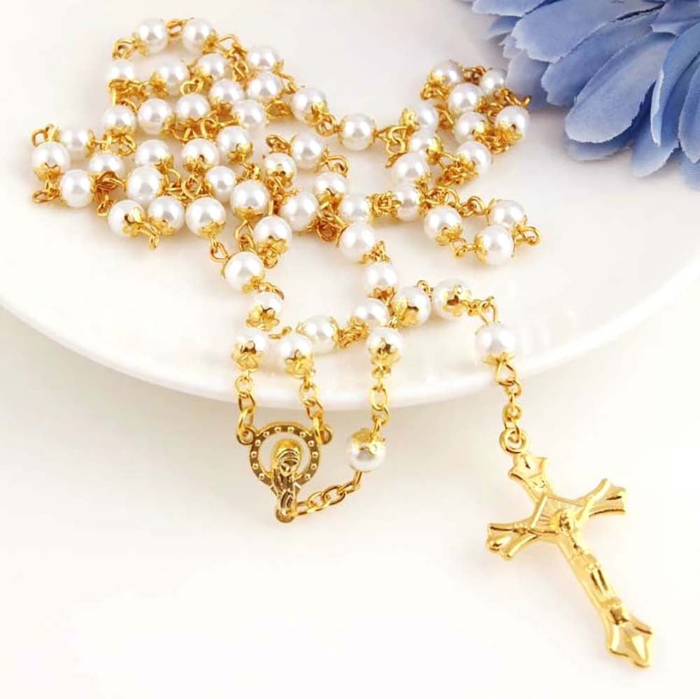 Handmade 6mm Glass Pearl Necklace Wholesale Rosary