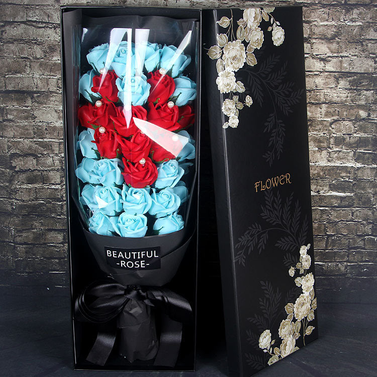 Soap Flower Bouquet with 33 Roses - Gift Box