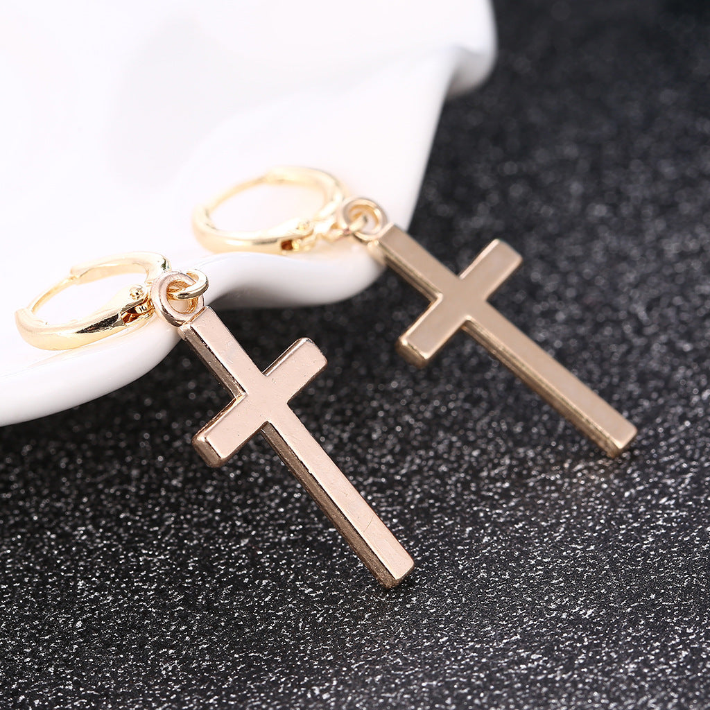 Shiny Cross Men's Earrings and Studs