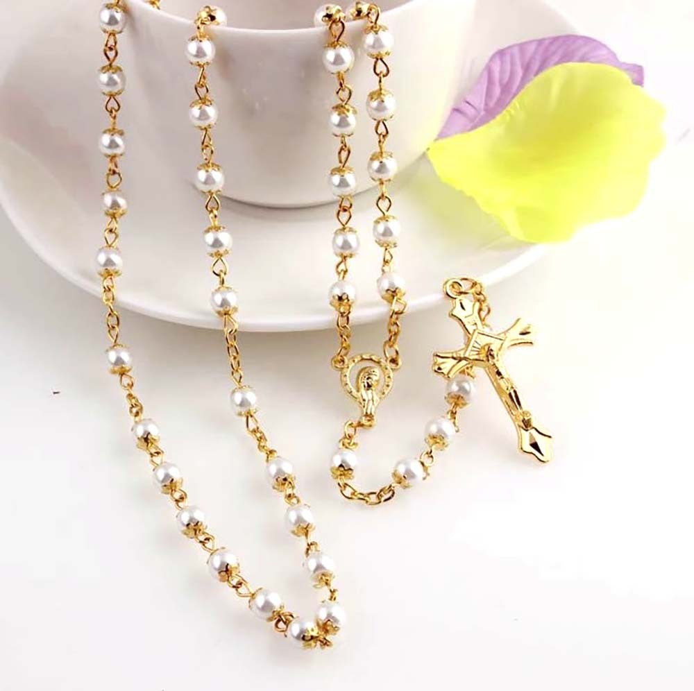 Handmade 6mm Glass Pearl Necklace Wholesale Rosary