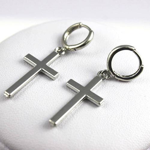Shiny Cross Men's Earrings and Studs