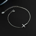 Korean Style S925 Silver Cross Bracelet