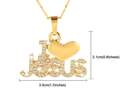 18K Gold Plated Zircon Jesus Pendant for Women