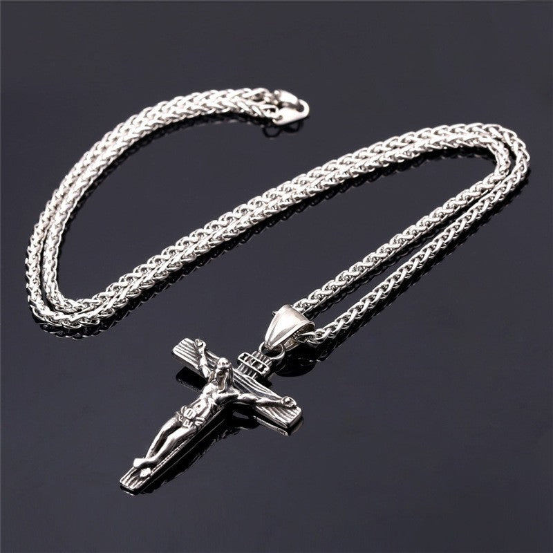 Stainless Steel Jesus Cross Necklace with Chain