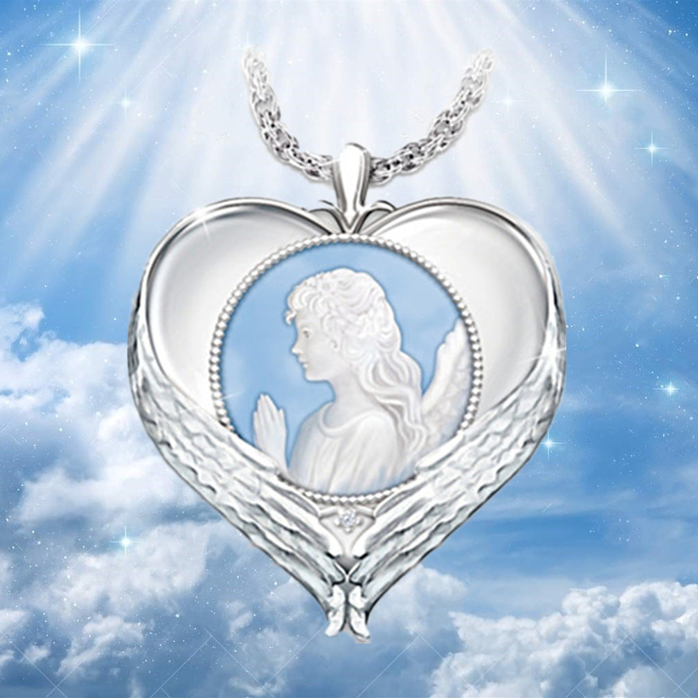 Trendy Religious Faith Necklace with Angel Prayer Pendant