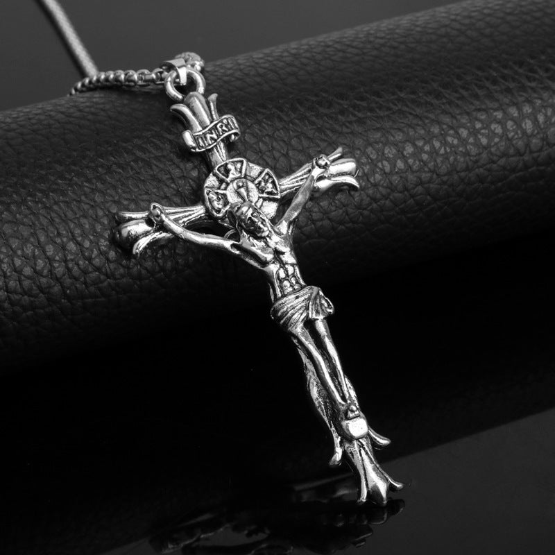 Stylish 3D Jesus Christ Cross Pendant Necklace