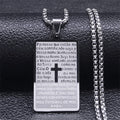 Stainless Steel Bible Prayer Necklace for Men