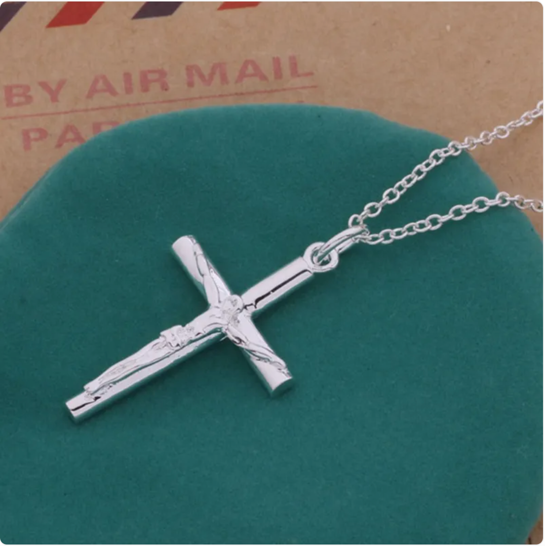 S925 Silver Jesus Cross Necklace