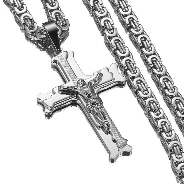 Stainless Steel Cross Necklace for Men