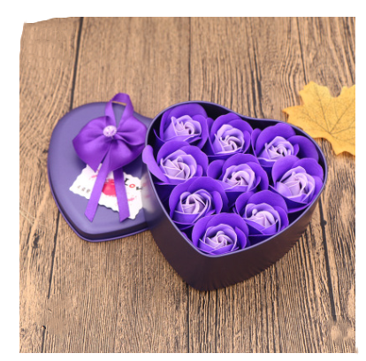 Soap Flower Gift Box with Bear and Heart-shaped Tin