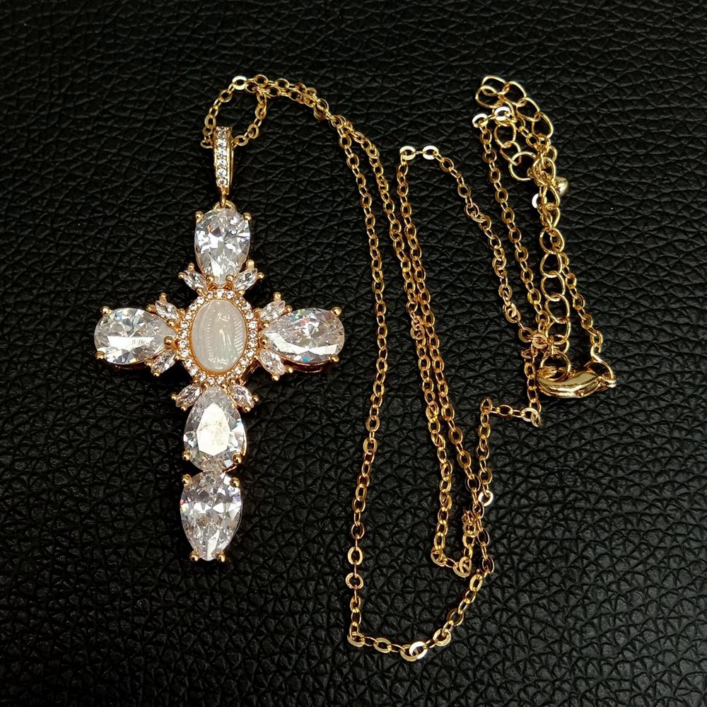 Virgin Mary of the Cross Women's Religious Necklace