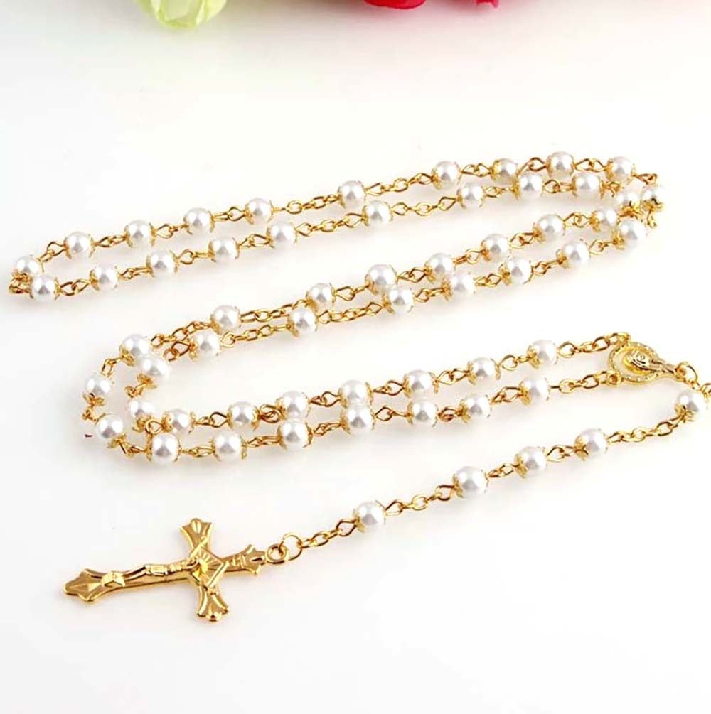 Handmade 6mm Glass Pearl Necklace Wholesale Rosary