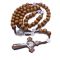 Handcrafted Wooden Cross Rosary Necklace