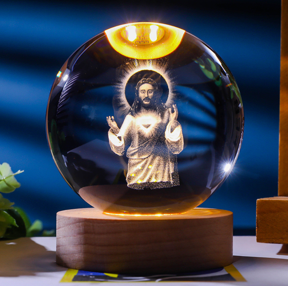 3D Laser Lamp - Virgin Mary with Crystal Ball Set