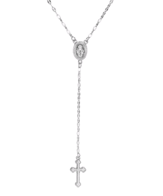 Fashionable Cross and Virgin Mary Pendant Necklace