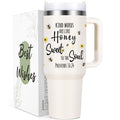 Lifecapido Christian Gifts for Women Kind Words Like Honey Sweet To The Soul 40oz Tumbler Christian Christmas Gifts Birthday Gifts Bible Verse Gifts Religious Gifts for Christian Women Creamy