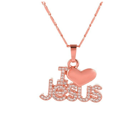 18K Gold Plated Zircon Jesus Pendant for Women