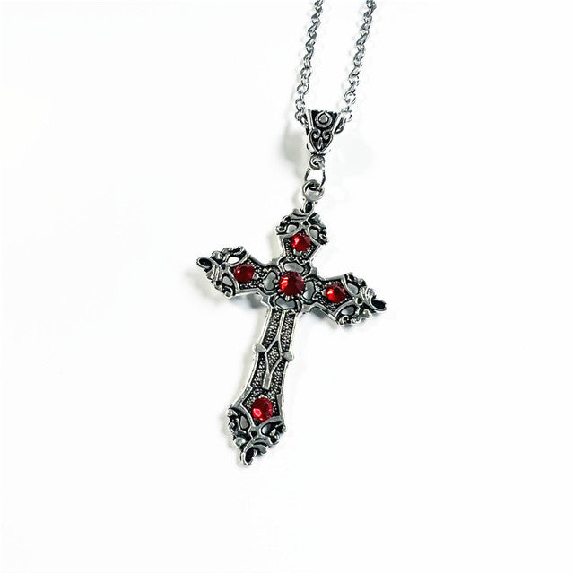 Alloy Christian Gothic Cross Necklace for Men and Women