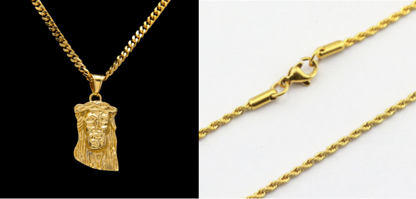 Abstract Jesus Necklace with Glossy Mustache Design