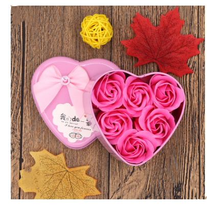 Soap Flower Gift Box with Bear and Heart-shaped Tin