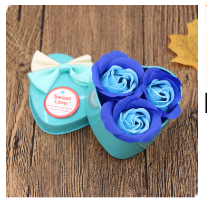 Soap Flower Gift Box with Bear and Heart-shaped Tin