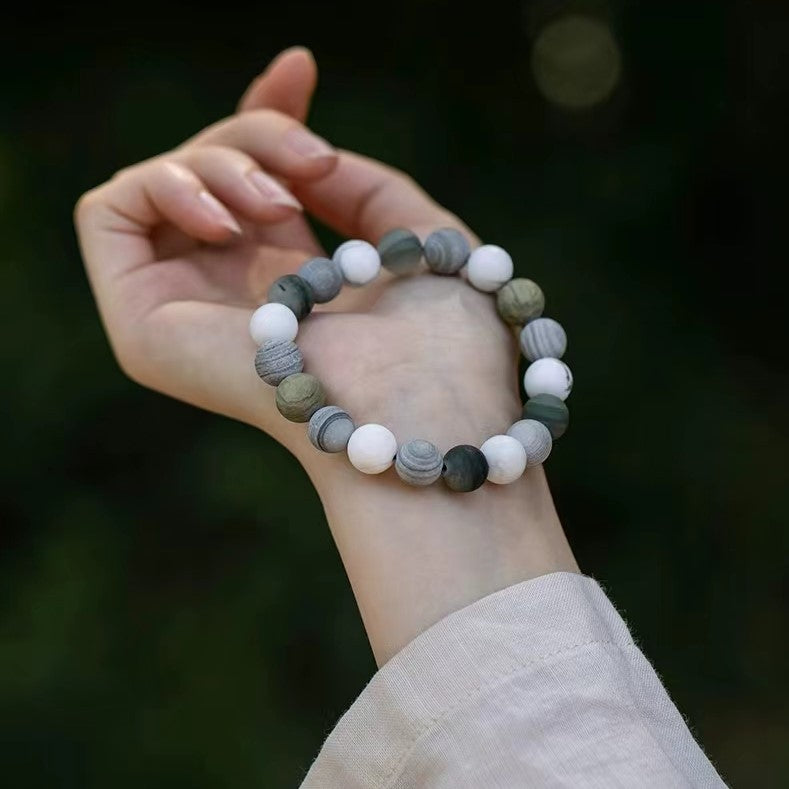 White Turquoise Collectible Bracelet with Rosary
